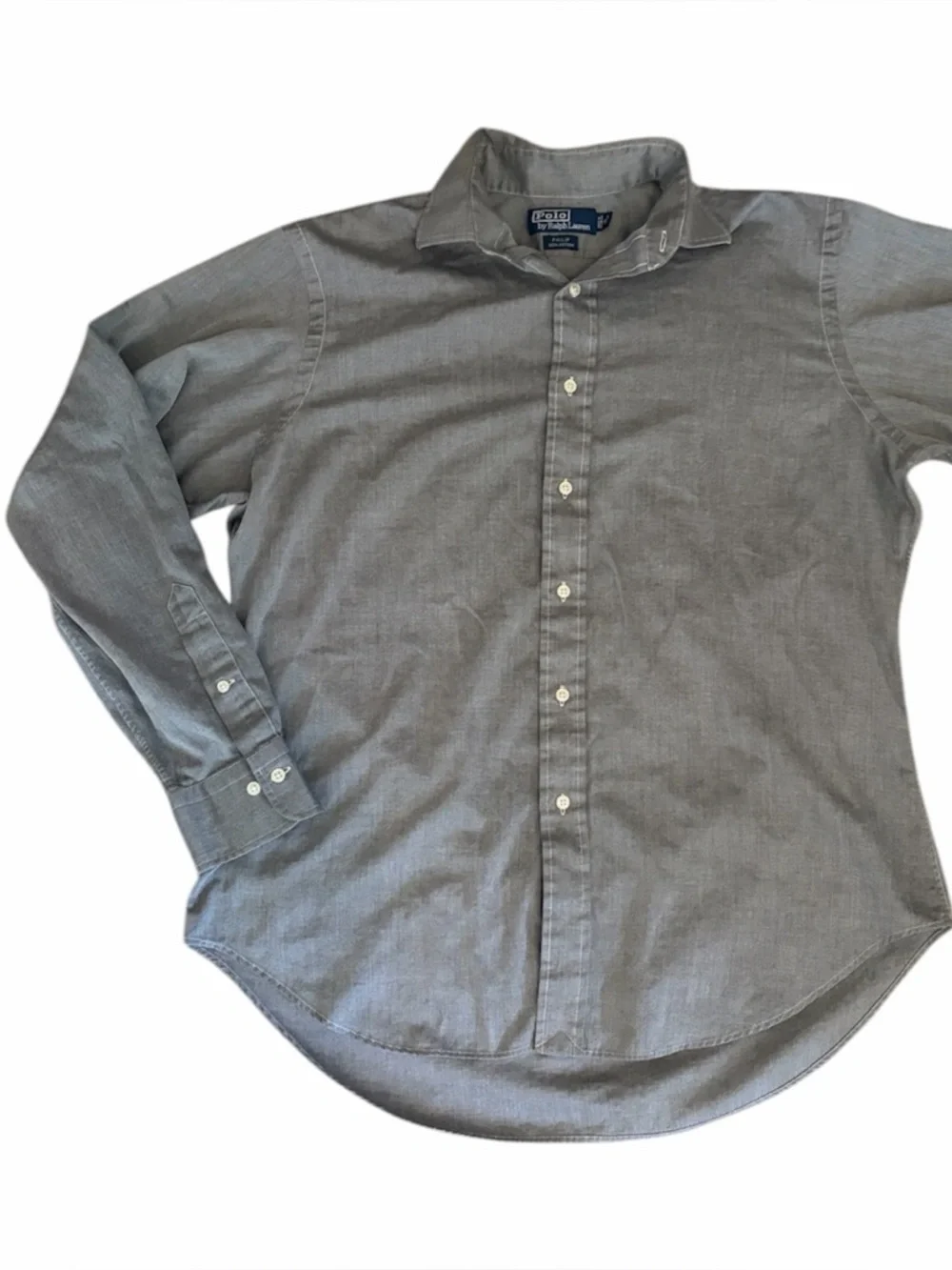 Polo Ralph Lauren Philip Dress Shirt Neck 16 34/35 Gray Pattern Button Up